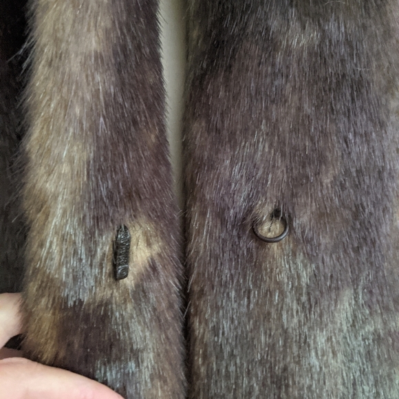 Vintage Faux Mink Brown Coat S - Picture 7 of 12
